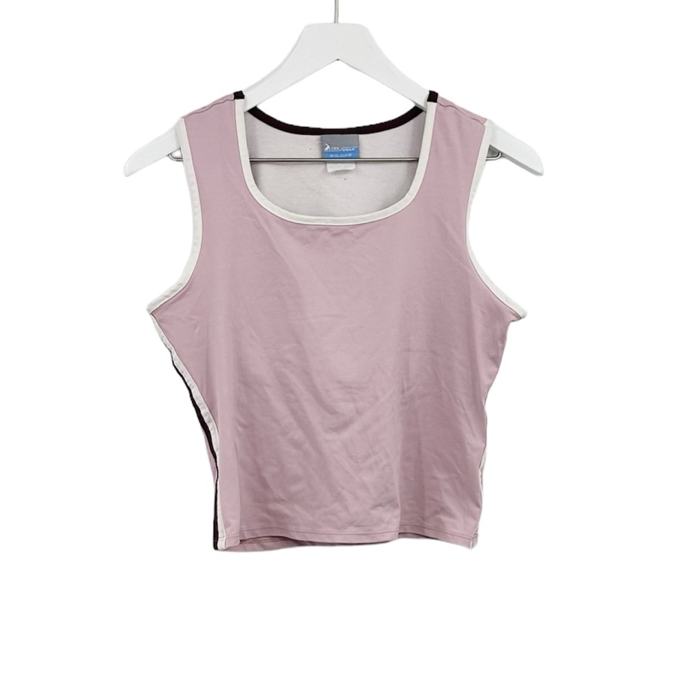 Vintage Y2K Pink Athletic Cropped Tank Top Size Large Early 2000s